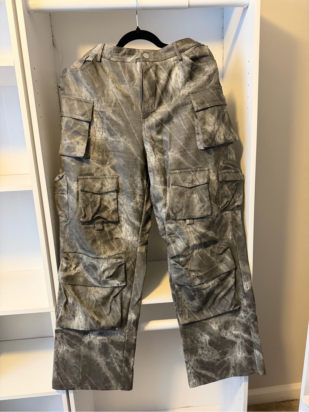 Fashion Nova Washed Faux Leather Cargo Pants XL - Picture 1 of 1